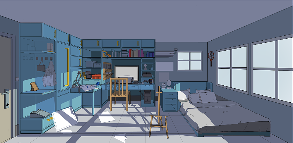 日系室內場景繪畫步驟與室外設施工程施工的跨領域啟示