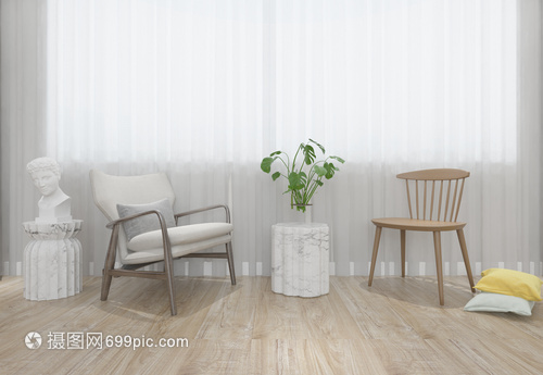 現代簡潔風家居陳列室內設計效果圖